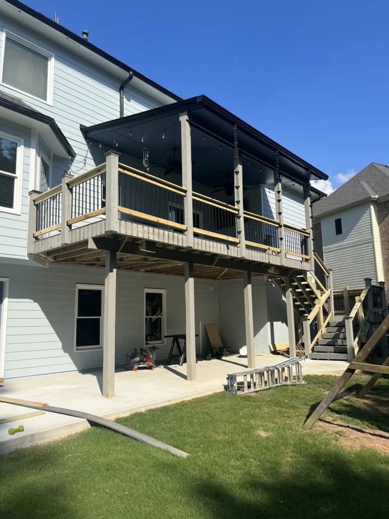 Trex composite deck rehabilitation with privacy fence in Marietta GA by RBJ Contracting